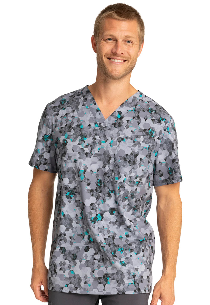 Men Print Scrub Top - Scrubs Uniforms