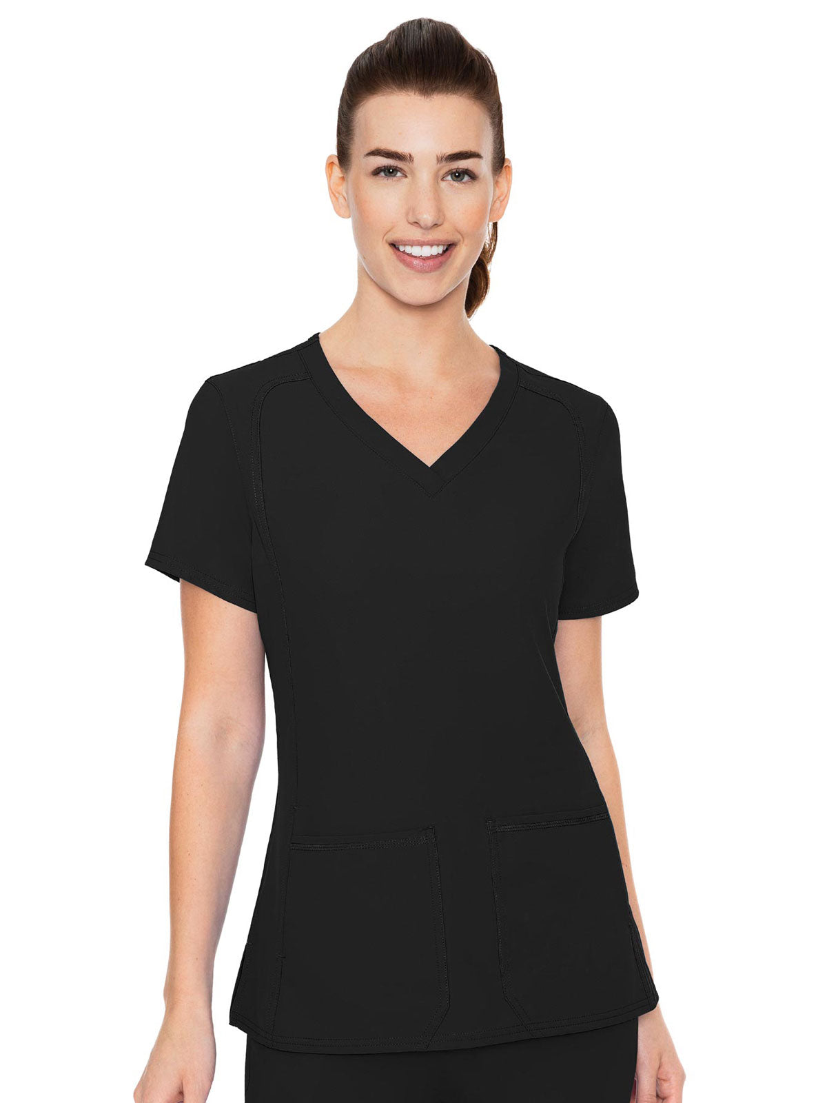 Insight - Women's Doubled Pocket Solid Scrub Top (1)