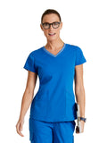 Spandex Stretch - Women's Meredith Two-Tone V-Neck Top