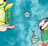 Women's Modern Slow Tide V-Neck Print Top