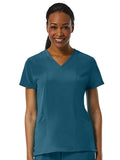 PureSoft - Women's 3-Panels Curved V-Neck Top