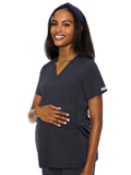 Maternity - Women's Maternity 4 Way Stretch V-Neck Solid Scrub Top