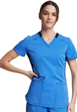 Balance - Women's Knitted Panel Solid Scrub Top